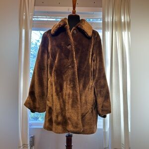 Vintage full fur brown coat size Medium